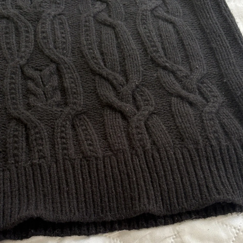 Ralph Lauren Black Label Fringed Cable Knit Sweater - Picture 4 of 6